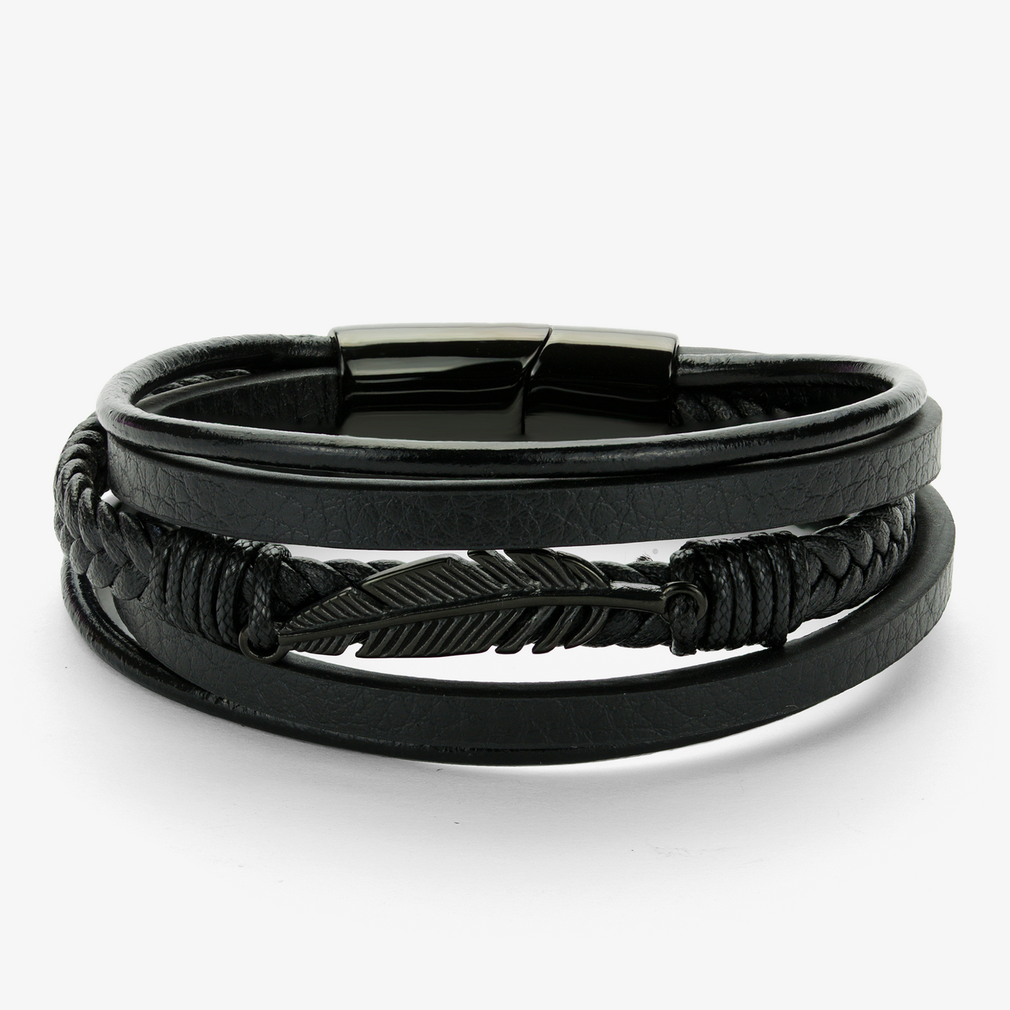 Skinnarmbånd og halskjede med ståldetaljer