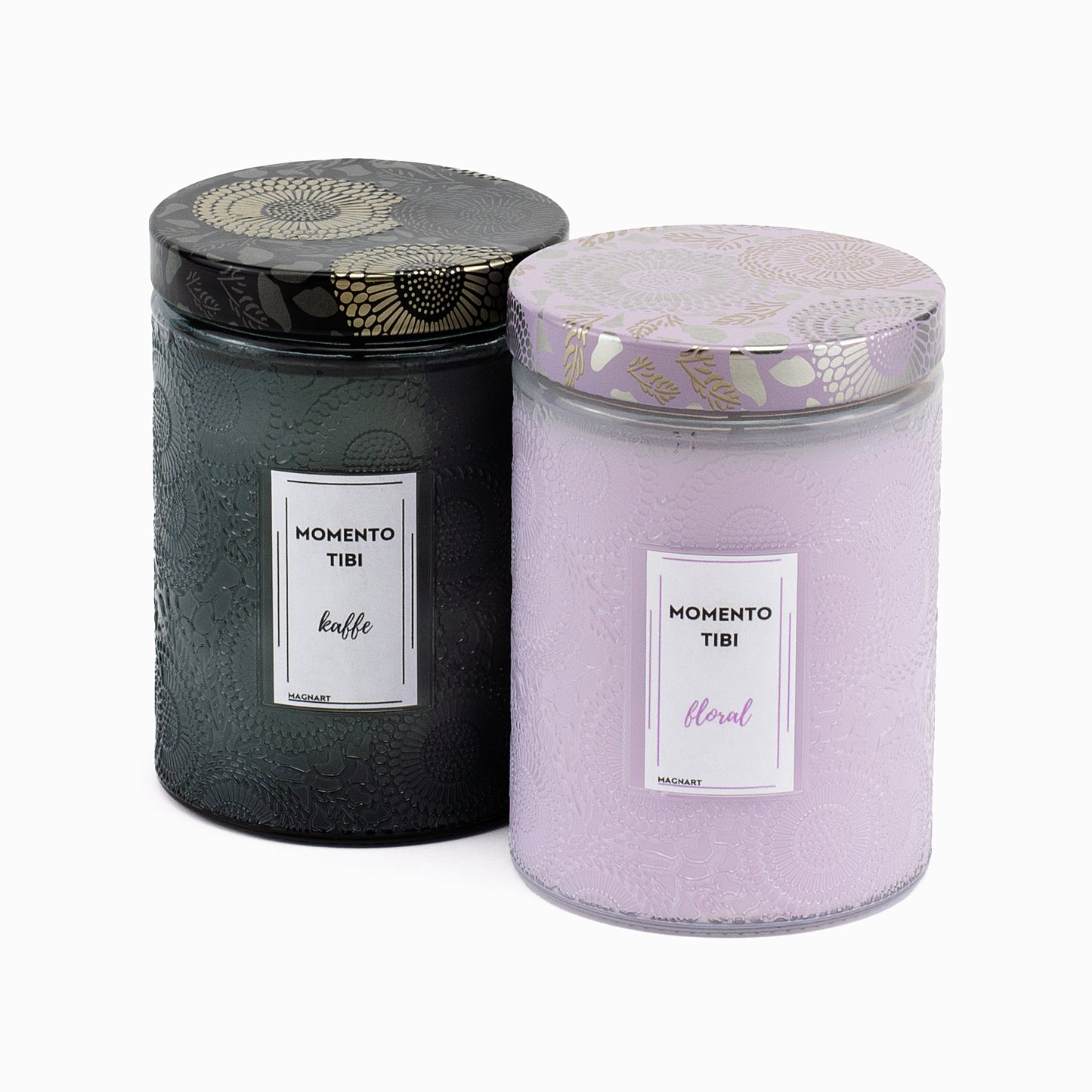 Duftlys i hvitt krystall glass