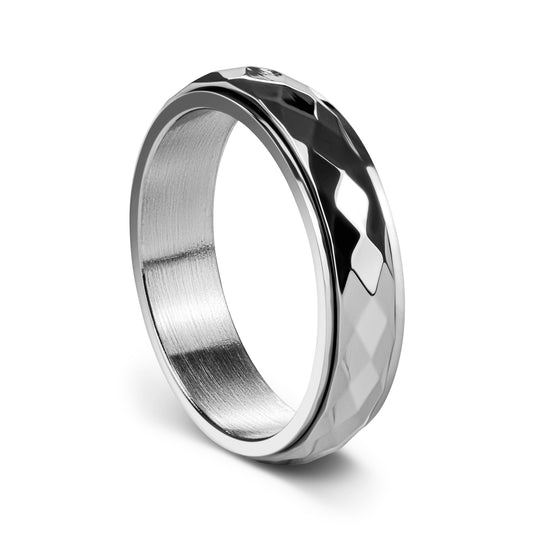 Roterbar fasettert diamant ring