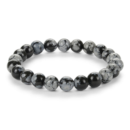 Obsidian naturstein armbånd